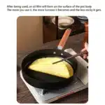 24/26/28 cm xNon-stick Flat-bottomed Frying Pan Cast Iron Egg Steak Frying Pans Kitchen Cookware Anti-scald Handle Cooking