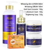 AILKE Glutathione 5-in-1 Women Skin Care Kit, With Body Lotion, Serum, Dark Spot Removal Cream, Body Cream, Brightening