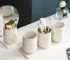 Matte Gold Ceramics Bathroom Set Decor Soap Dispenser Toothbrush Holder cup Soap Dish tray Mouthwash Cup bathroom Washing Set