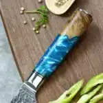 Amber 67-layer Damascus Steel 4pcs 5-inch Steak Kitchen Knife Set kitchen tool Resin with burl wood Handle Sharp Tools