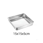 Golden Square Stainless Steel Food Service Tray plate set Nonstick Bakeware Fruit Cookie Bread Plate Kitchen Storage Container - Image 24