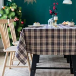 Christmas Checkered Tablecloth Rectangle Red Buffalo Plaid Linen Cotton Gingham Xmas Table Cloths Winter Farmhouse Table