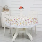PVC Hotel Waterproof and Oil Proof Large Round Tablecloth Hotel Plastic Round Table Cloth Wash Free and Scald Proof Table
