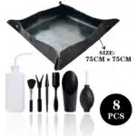 7-piece planter kit with gardening mat and gloves