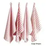 1Pc 50x70cm White Red Plaid Striped Cotton Tea Towel Kitchen Table Napkin Cleaning Cloth Xmas New Year Decor – side view