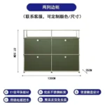 Sideboard Storage Cabinets Modular Combination Metal Frame for Living Room Office Drawers Customizable Large Storage Olive Green - Image 8