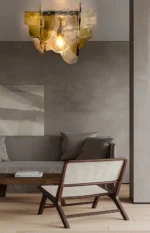 Amber / Gray Ice Slice LED Glass Ceiling Lights Bedroom Hallway Ideal Lampara Techo Ceiling Chandelier Novel Modern