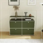 Sideboard Storage Cabinets Modular Combination Metal Frame for Living Room Office Drawers Customizable Large Storage Olive Green - Image 6
