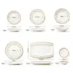 Delicate Bone China Bowl Saucer Luxury Gold-plated Dinner Plate Coffee Cup Hotel Restaurant Dinnerware Dinner Cooking Fish