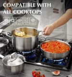 KOCH SYSTEME CS 10 Piece Stainless Steel Pots and Pans Set,  Kitchen Cookware Sets, Induction Ready, Oven Safe to 450°F - Image 5