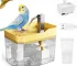 Automatic bird bath with pump for parakeet enjoying running water