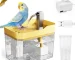 Automatic bird bath with pump for parakeet enjoying running water