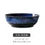 1 Pcs Bone China Bowl Tableware Blue Janpan Rice Soup Dinner Service Retro Ceramic Dinnerware Restaurant Home Kitchen