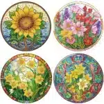 Diamond Painting Placemats Pattern Round Diamond Painting Table Mats Rhinestone Anti-slip Placemat for Home Decor – side view