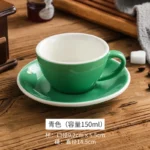 Creative Color 150ml Espresso Cup with Saucer Home Dessert Plate Tea Cup Couple Mug Gift Office Mug Tabletop Decoration
