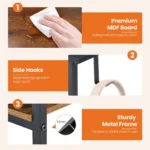 JHK 47IN Computer Desk with 2 Drawers For Study Office Gaming Wood Table with Adjustable Position Drawers Modern Work Table