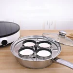 Egg Poacher Pan Stainless Steel Egg Steamer universal Induction Cooktop Egg Steamer Frying Pan for Breakfast Steamed Egg