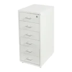 6 Drawer File Cabinet with Lock, Vertical Filing Storage Cabinets with Wheels Metal Rolling Organizer for Home Office Study