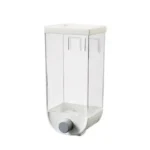 Airtight plastic cereal storage containers with pour spout and measuring cup lid