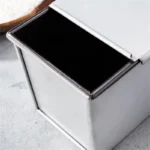Goldoma non stick bread pan with lid, aluminum alloy square toast baking tray