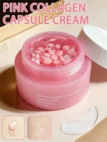 Pink Collagen Capsule Cream Niacinamide-Infused Lightweight Non-Greasy Face Moisturizer for Uneven Skin Tone Care