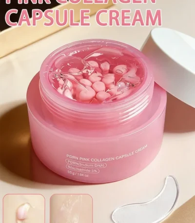 Pink Collagen Capsule Cream Niacinamide-Infused Lightweight Non-Greasy Face Moisturizer for Uneven Skin Tone Care