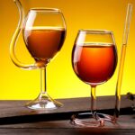 Creative Red Wine Glass Cocktail Whiskey Clear Juice Cup Goblet with Drinking Tube Straw for Wedding Party Home Restaurant