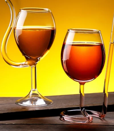 Creative Red Wine Glass Cocktail Whiskey Clear Juice Cup Goblet with Drinking Tube Straw for Wedding Party Home Restaurant