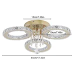 Luxury gold crystal chandelier LED ceiling light in modern living room