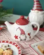 Nordic Santa Claus Ceramic Dishes and Tableware Relief Rice Salad Bowl Western Style Flat Plate Cup Teapot – close-up detail