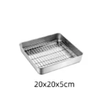 Golden Square Stainless Steel Food Service Tray plate set Nonstick Bakeware Fruit Cookie Bread Plate Kitchen Storage Container - Image 28