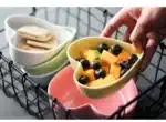 Heart Shaped Bowl Love Heart Ceramic Steamed Egg Bowl Candy Color Dessert Salad Plate 7 Inch Cake Fruit Plate Kitchen