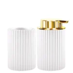 Hand Foaming Bottle with Toothbrush Cup Strip Design Bathroom Countertop Hand Washing Foaming Dispenser Bottle – styled in a