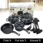 12-Piece Non-Stick Cookware Set Cooking Pot with Lid Milk Pot Maifan Stone Frying Pan Cooking Pot Set for All Hob – in a