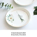 Bone China Dinnerware, Household Ceramic Rice Bowl, Deep Dishes, Soup Pots, Steak Flat Plate, Delicate Floral Tableware