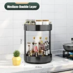 Goldoma rotating spice rack filled with spice jars on a kitchen counter