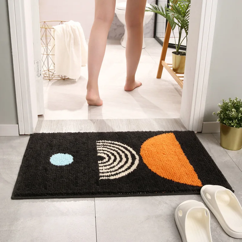Modern Abstract Art Microfiber Bath Mat Flocking Bathroom Rug Decorative Carpet Non-slip Absorbent Modern Abstract Art Microfiber Bath Mat Flocking Bathroom Rug Decorative Carpet Non-slip Absorbent Shower Door Mat Foot Pad