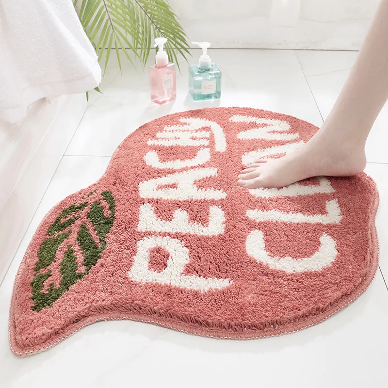 Peach and Lemon Shaped Bathroom Rugs Absorbent Quick-drying Bath Mat Micro-fiber Bathroom Door Mats with Strong Non-slip Grip