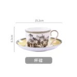 Nordic retro European tableware porcelain plates cups saucers pots high-end luxury sets creative home gifts – angled view