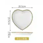 1pcs Ceramic Large Rice Bowl Heart-shaped Tableware Nordic Phnom Penh White Round Salad Plate Steak Dish Dinnerware Dinner