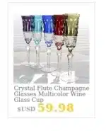 Crystal Flute Champagne Glasses Multicolor Wine Glass Cup Handmade Hand Carved Edo Kiriko Wedding Gift With Gift Box 1PC