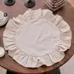 4PCS Cloth Napkins Round Placemat 100% Cotton Vintage Wedding Table Decoration Reusable for Kitchen Dinning Christmas Table