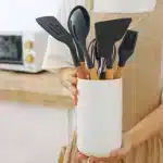 Ceramic Storage Canister Nordic Kitchen Utensil Holder for Spoons Spatulas Cooking Tools Organizer – side view