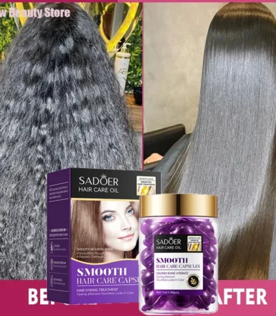 Magic Hair Vitamin Capsule Keratin Hair Oil Restore Hair Soft Smooth Shiny Deep Moisturizer Frizzy Dry Scalp Salon Hair Care