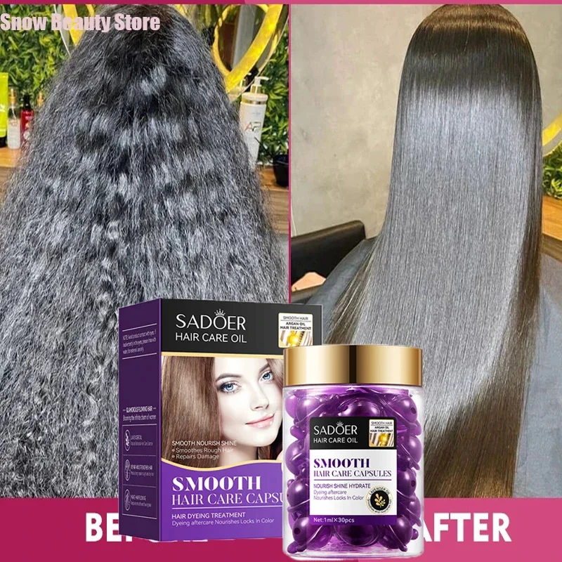 Magic Hair Vitamin Capsule Keratin Hair Oil Restore Hair Soft Smooth Shiny Deep Moisturizer Frizzy Dry Scalp Salon Hair Care