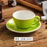 Creative Color 150ml Espresso Cup with Saucer Home Dessert Plate Tea Cup Couple Mug Gift Office Mug Tabletop Decoration