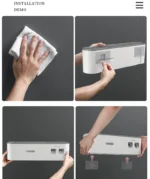 Magnetic Toothbrush Holder Storage Rack Automatic Toothpaste Dispenser Wall-Mounted Waterproof Bathroom Storage Accessories