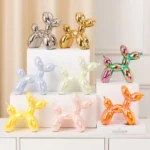Vilead Ceramic Plating Balloon Dog Orange Figurines Animal Statue Handmade Sculpture Gold Sliver Modern Living Room Desk