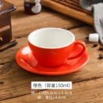 Creative Color 150ml Espresso Cup with Saucer Home Dessert Plate Tea Cup Couple Mug Gift Office Mug Tabletop Decoration