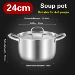 316 stainless steel soup pot Extra thick food grade soup pot Thickened double ear pot Electromagnetic furnace gas special pots - Image 9